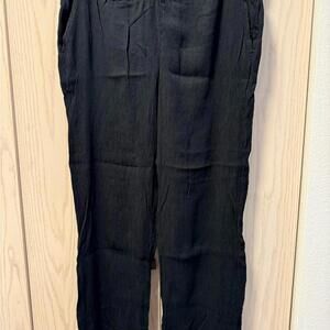 GAP black Textured linen blend pants